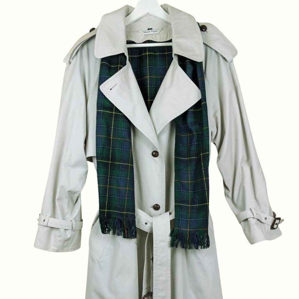 Stunning Vintage Grey Rain Trench Coat from 90s Medium